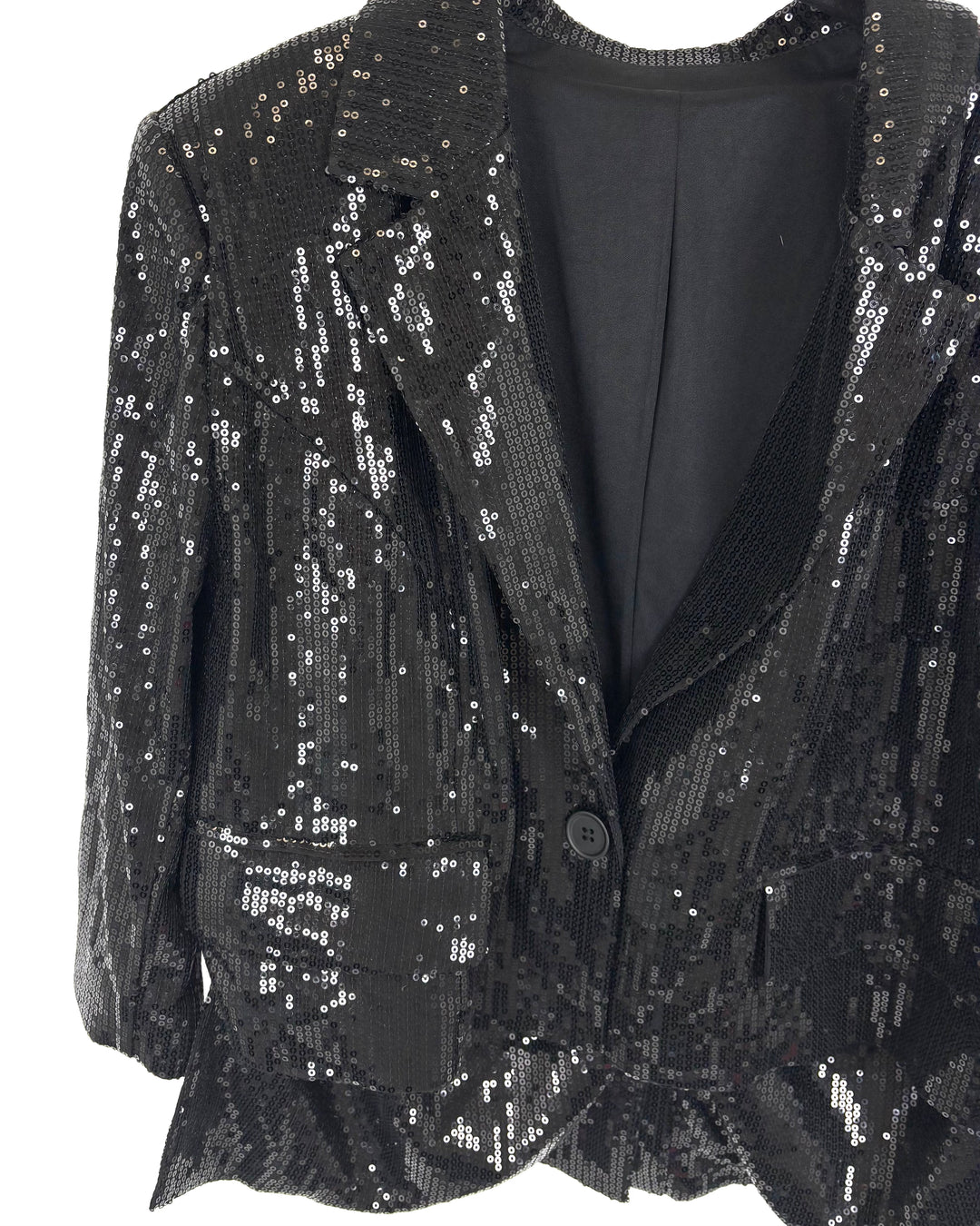 Wheelchair Adaptive Black Sequin Cropped Blazer - Size 8/10