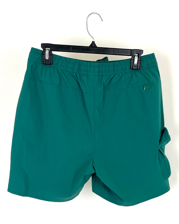 MENS Emerald Green Shorts With Adjustable Waist Tie - Small