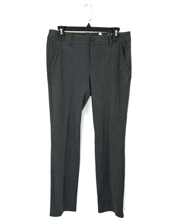 Dark Grey Straight Leg Dress Pants - Size 6