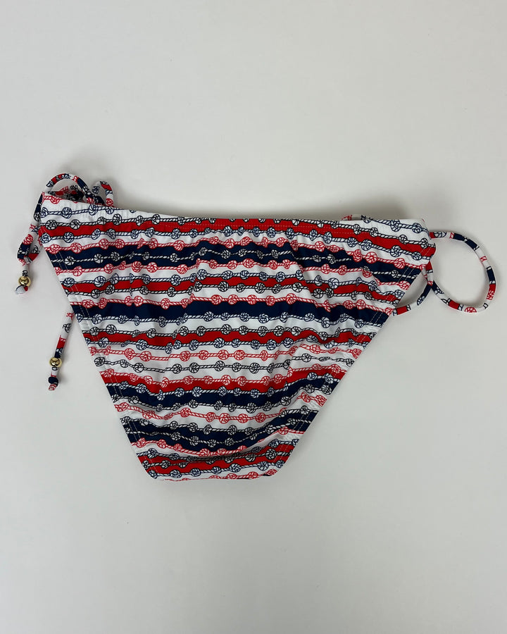 Red, White, and Blue Rope Swim Bottom With Side Ties - Medium