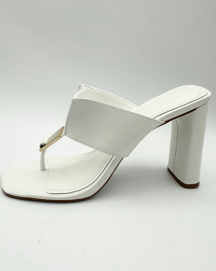 Schutz White Heel Sandals - Size 8