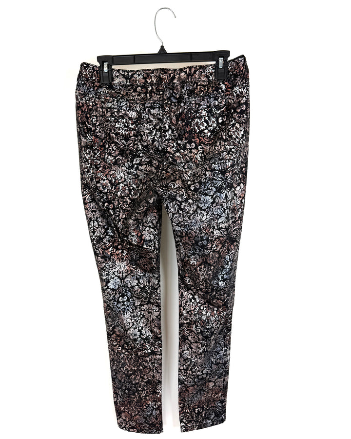 Poetic Justice Metallic Floral Pants - Size 29 Waist