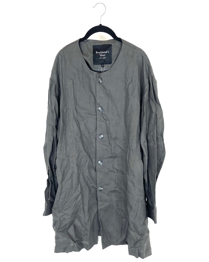 Boyfriend's Shirt Grey Jacket - Size 8/10