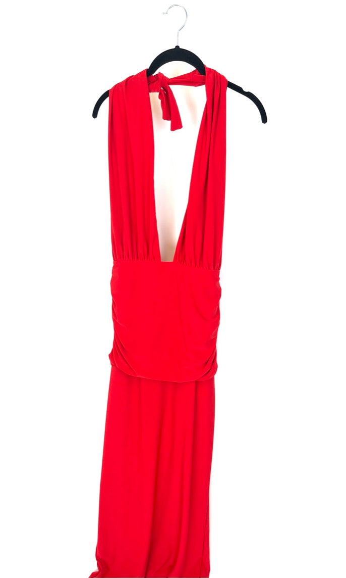 Holland Red Halter Maxi Dress - Small