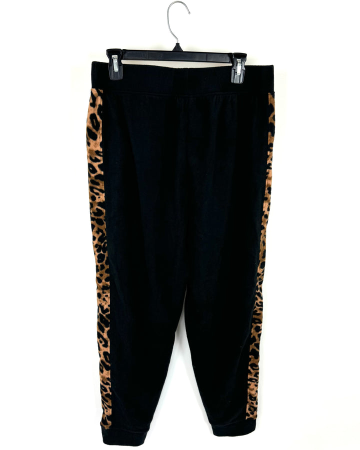 Leopard Fleece Joggers - Size 8/10