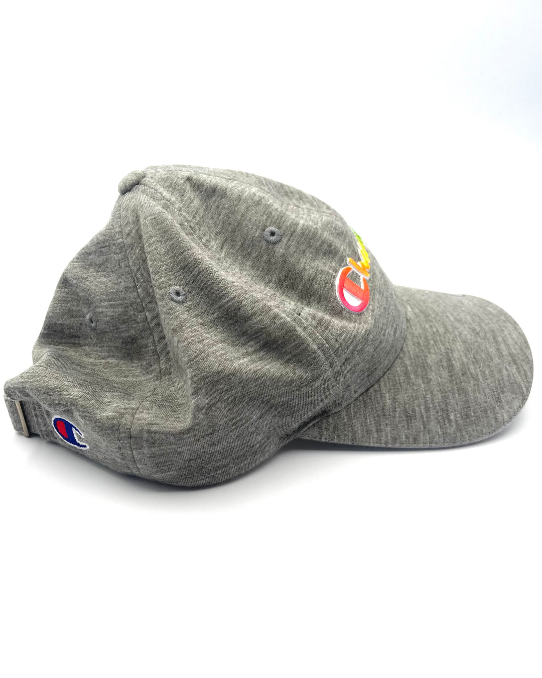 Grey Baseball Hat with Rainbow Writing