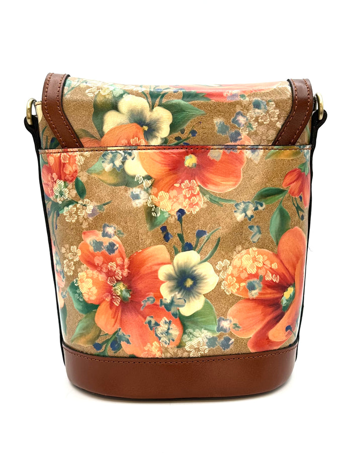 Brown Floral Crossbody Bag