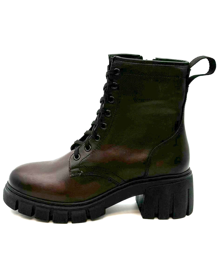 Dark Cherry and Black Platform Combat Boots - Size 7