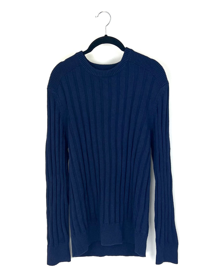 Royal Blue Ribbed Sweater - Unisex - Mens Medium / Womens Large