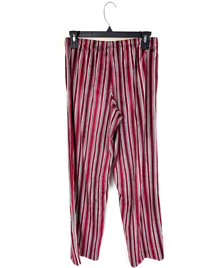 Red and Black Striped Fleece Pajama Set - Small