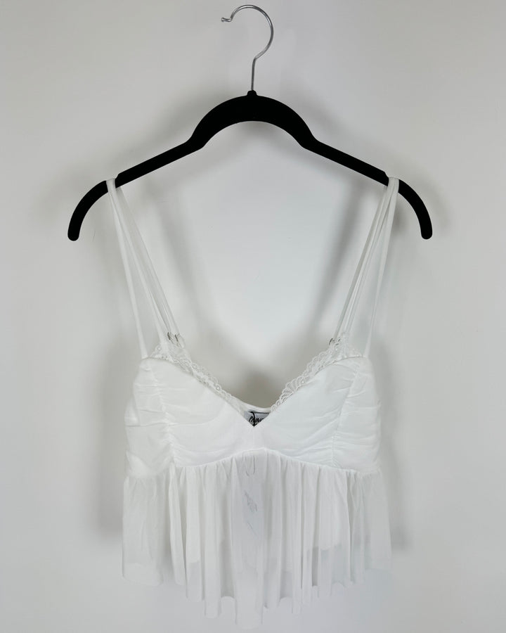 Princess Polly White Mesh Top - Size 10