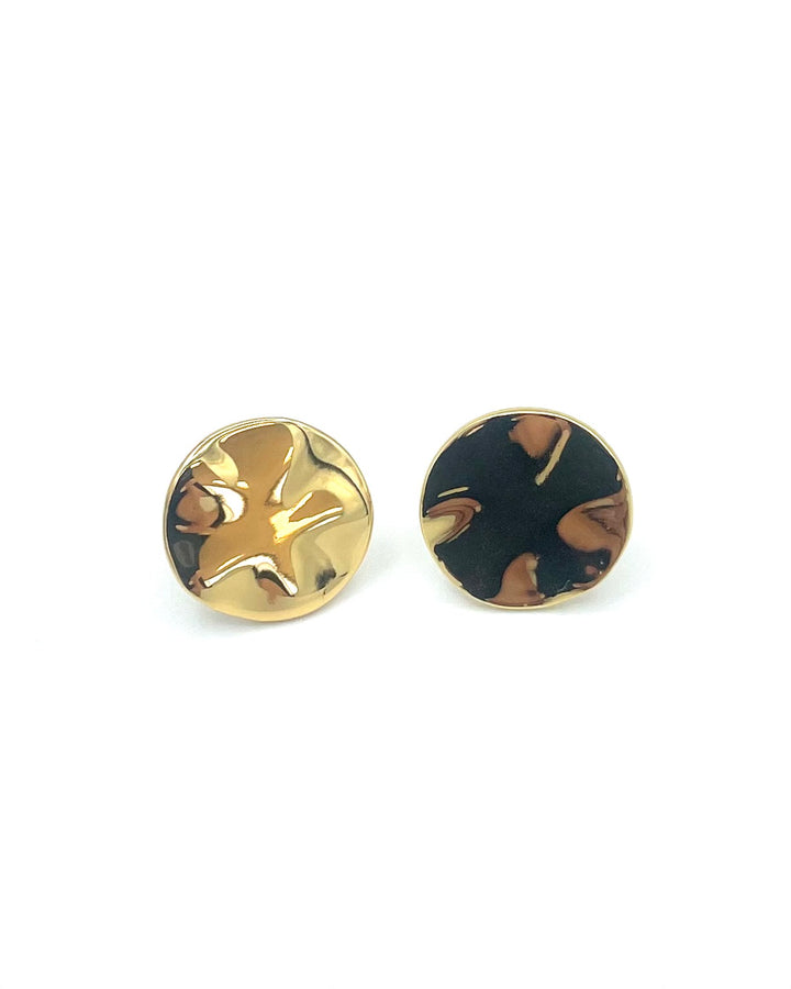 Gold Circle Stud Earrings