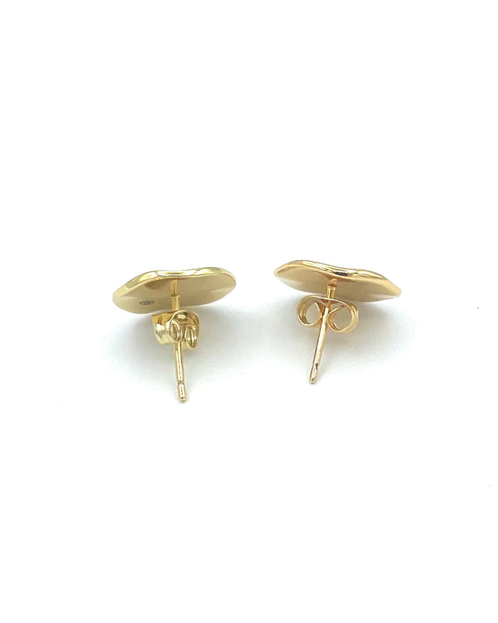 Gold Circle Stud Earrings