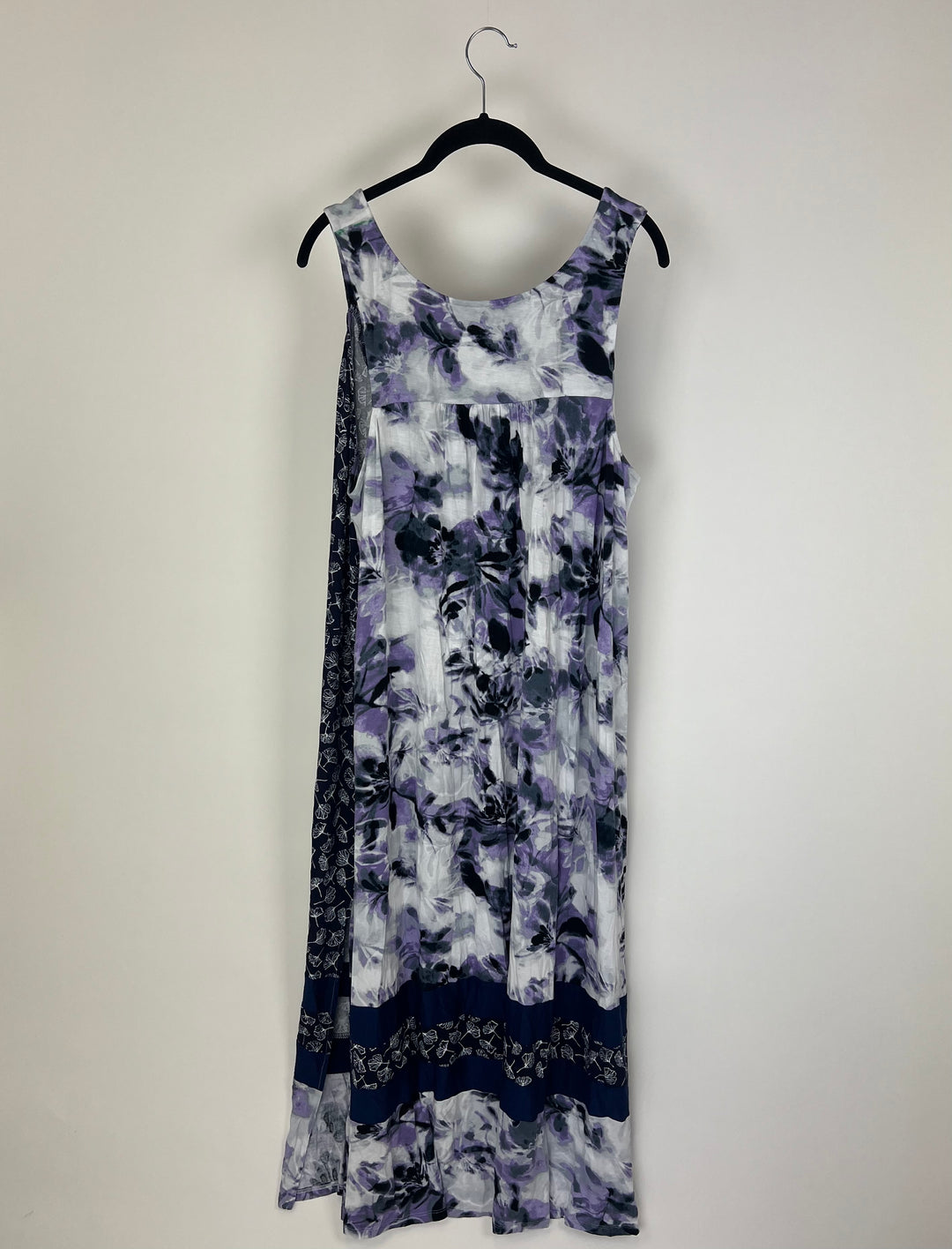 Navy Blue Dandelion and Watercolor Loungewear Dress - 1X