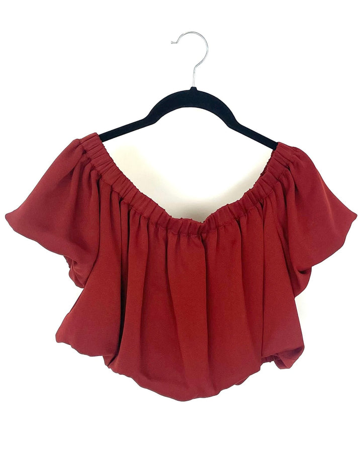 Red Off The Shoulder Top - Size 4/6