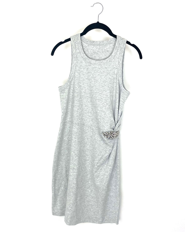 Grey Tank Top Dress with Gems - Size 4/6