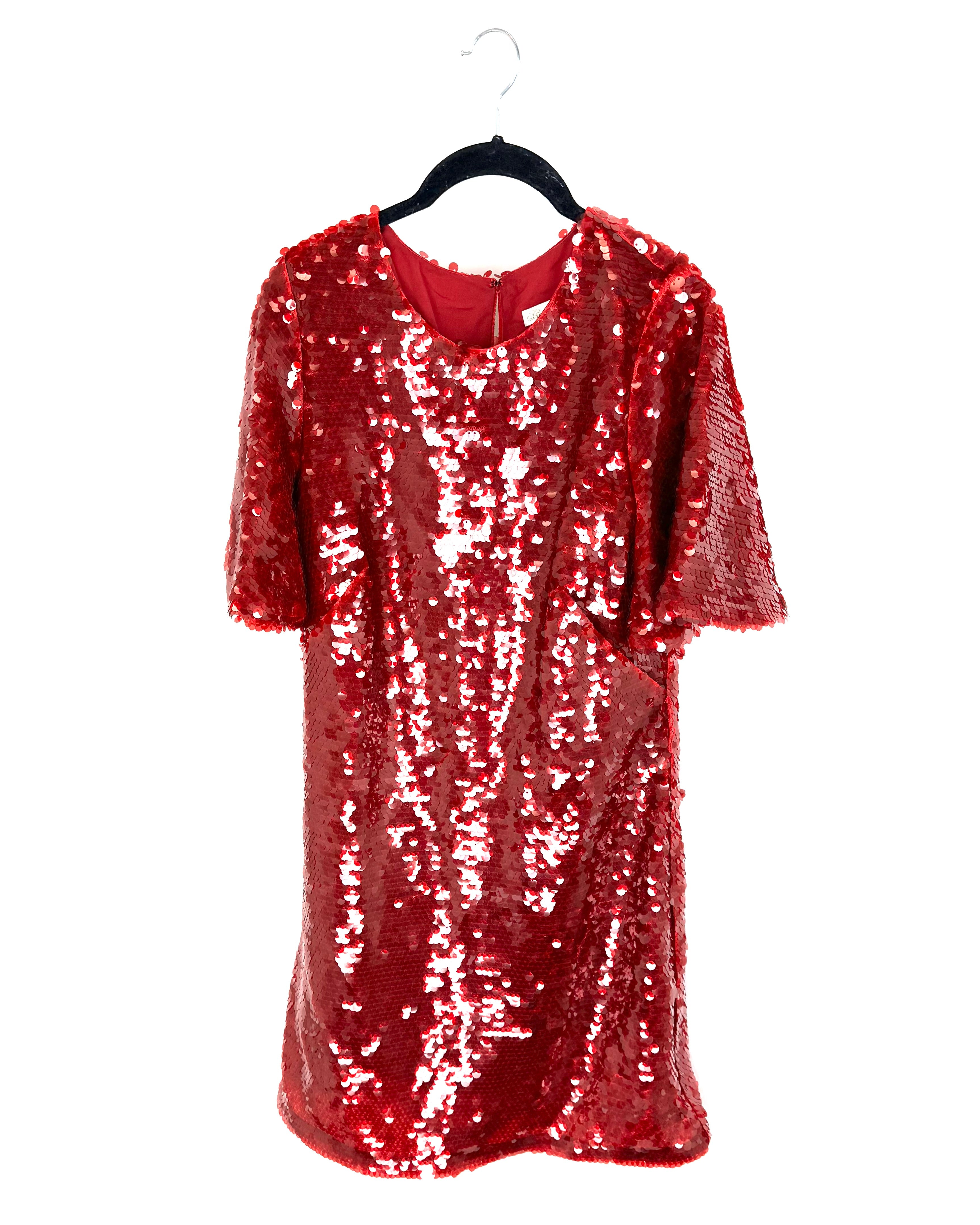 Red Sequin Mini Dress - Size 6 – The Fashion Foundation