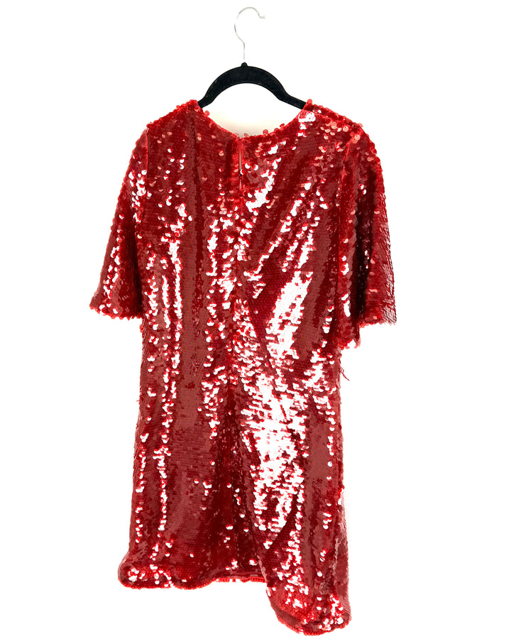 Red Sequin Mini Dress - Size 6