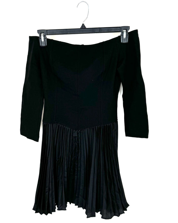 Black Off Shoulder Mini Dress - Size 4