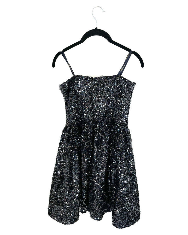 Black Strapless Sequin Dress - Size 2/4