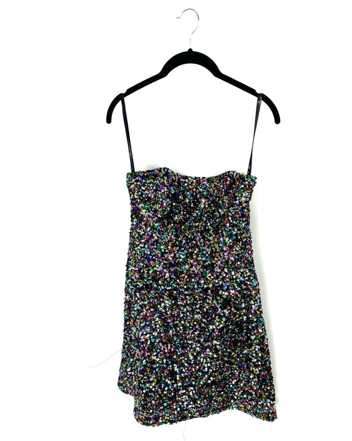 Colorful Sequin Mini Dress - Size 6