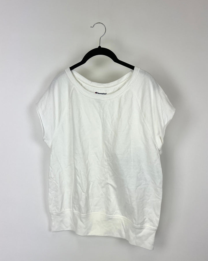 White Crew Neck Top - Medium