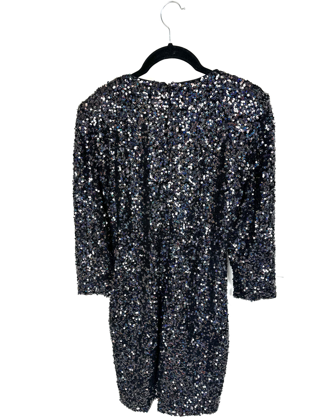 Black Sequined Knee-Length Dress - Size 2