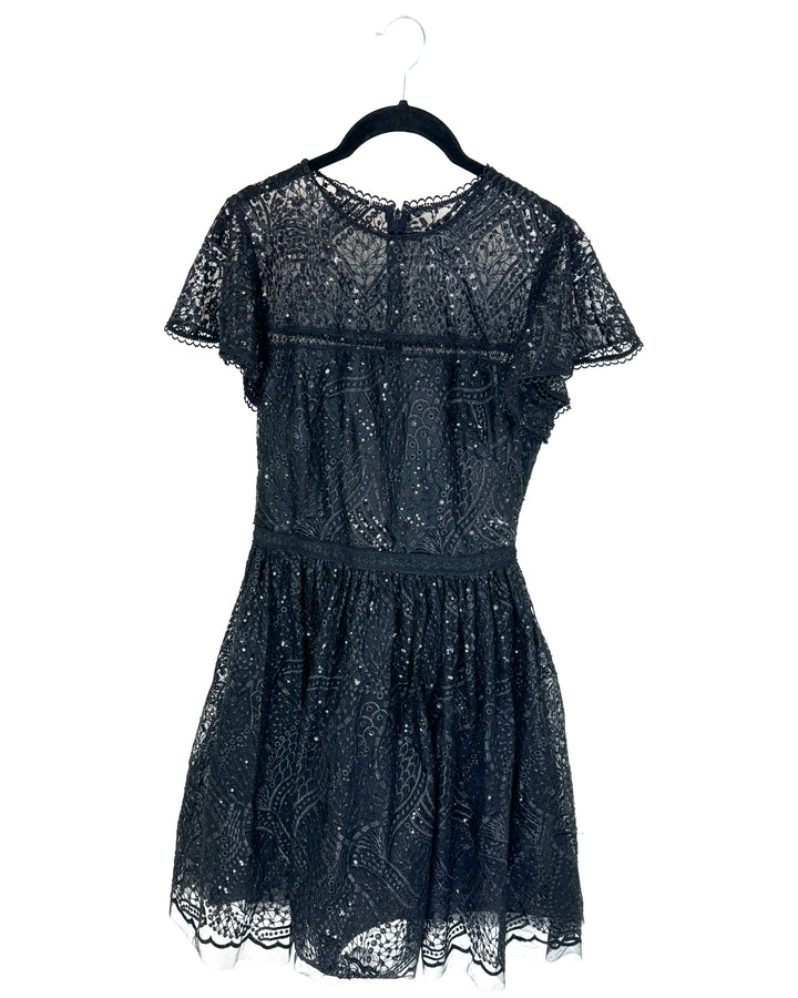 Black Lace Bouffant Dress - Size 4