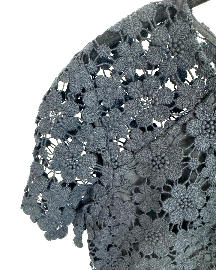 Black Floral Lace Knit Dress - Size 0