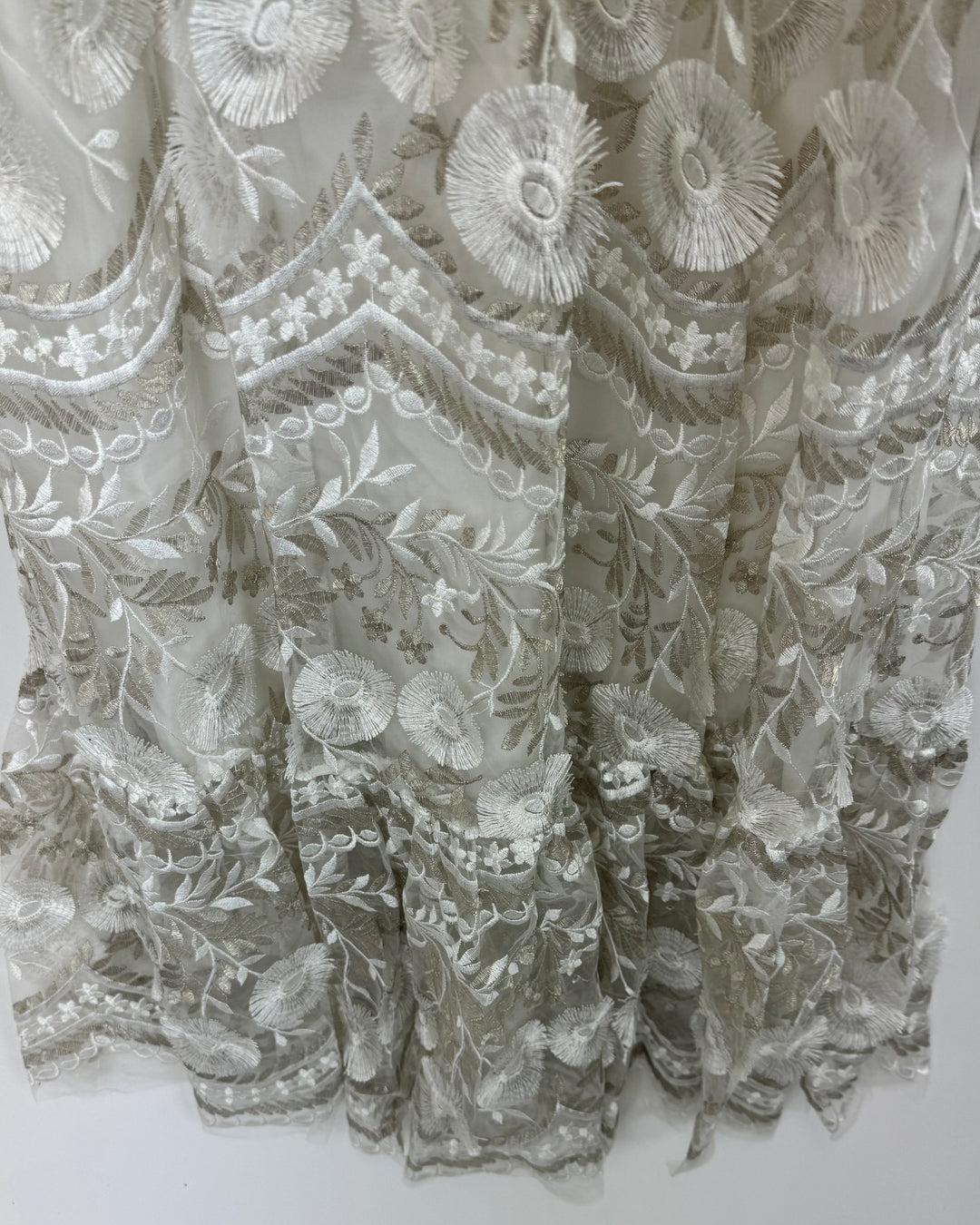 White Sheer Abstract Floral Dress - Size 4