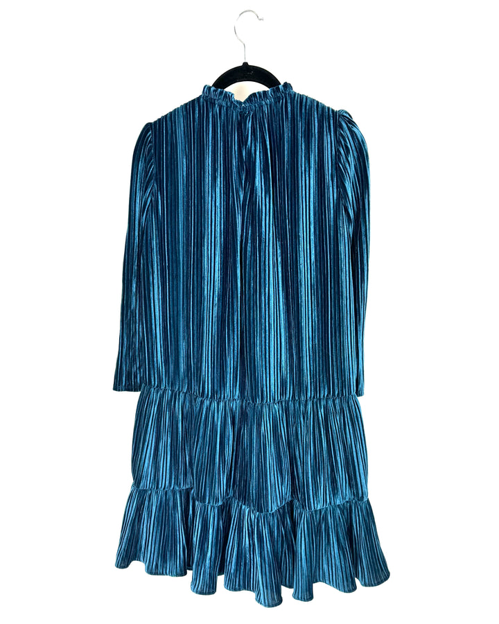 Deep Teal Pleated Dress - Size 6/8