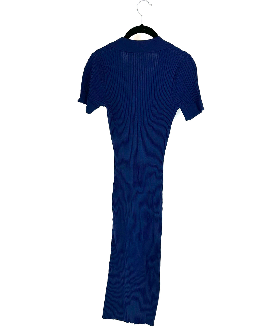 Navy Short Sleeve Rib Knit Dress - Size 2/4