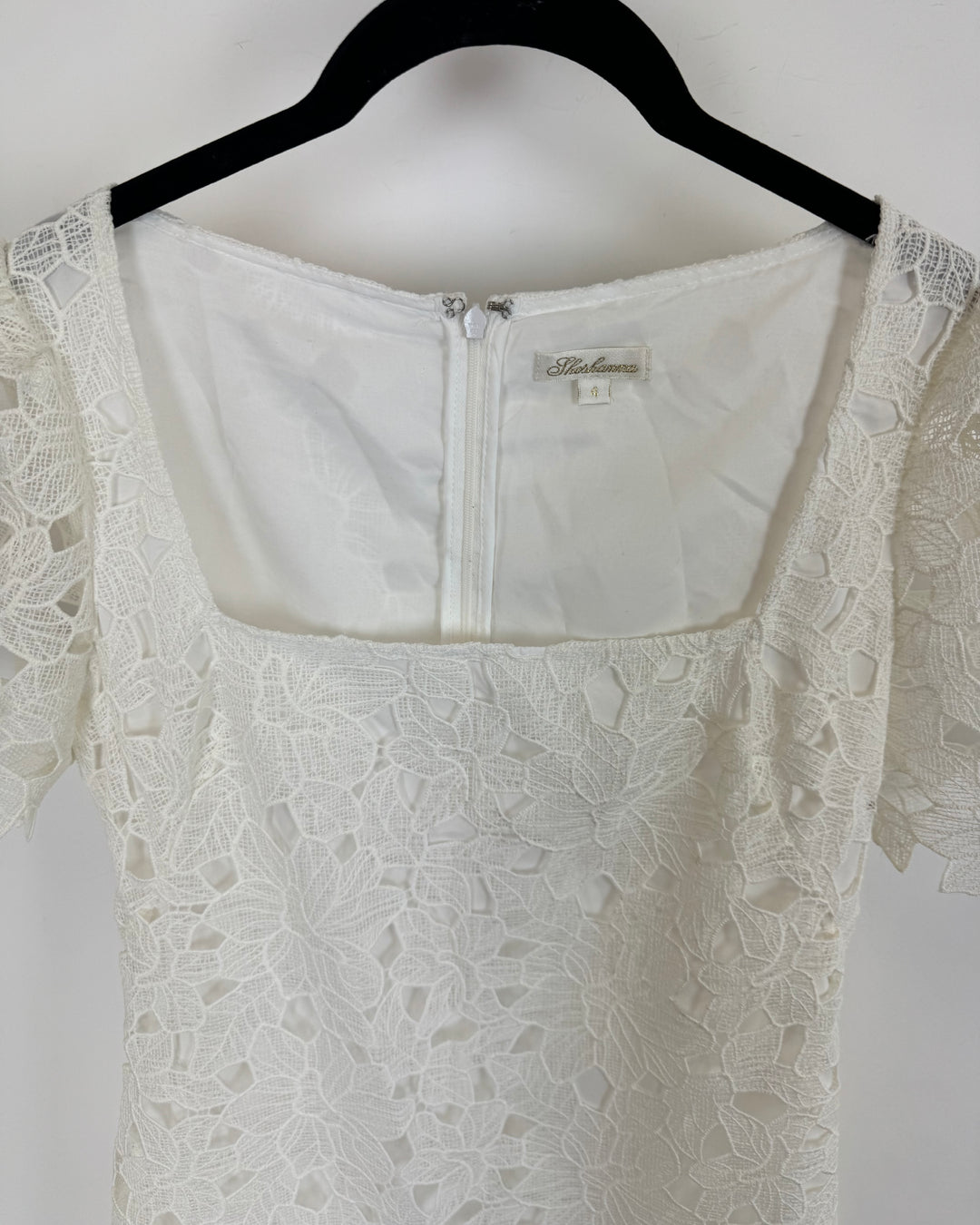 Cream Floral Lace Knit Dress - Size 4