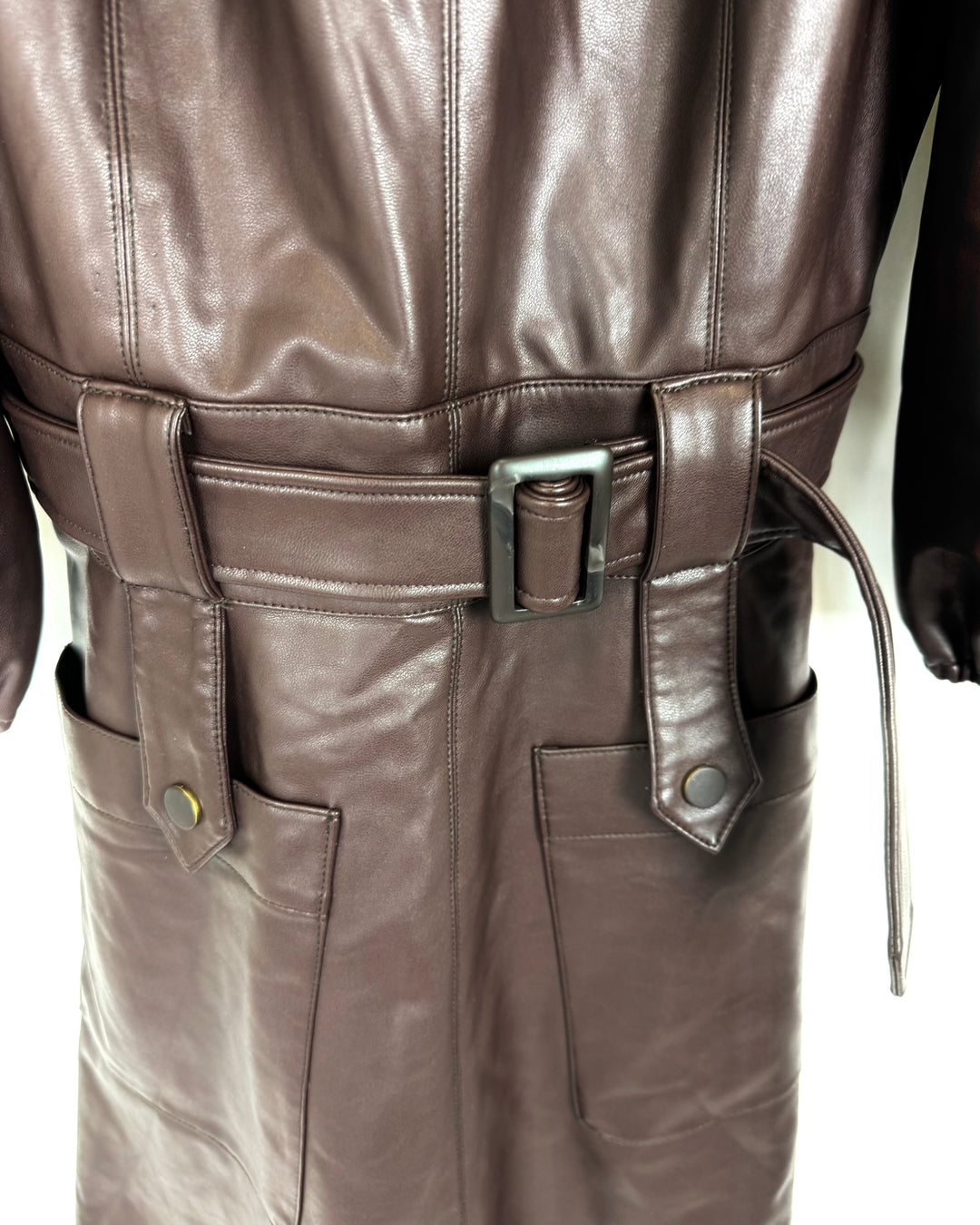 Dark Brown Leather Dress - Size 4