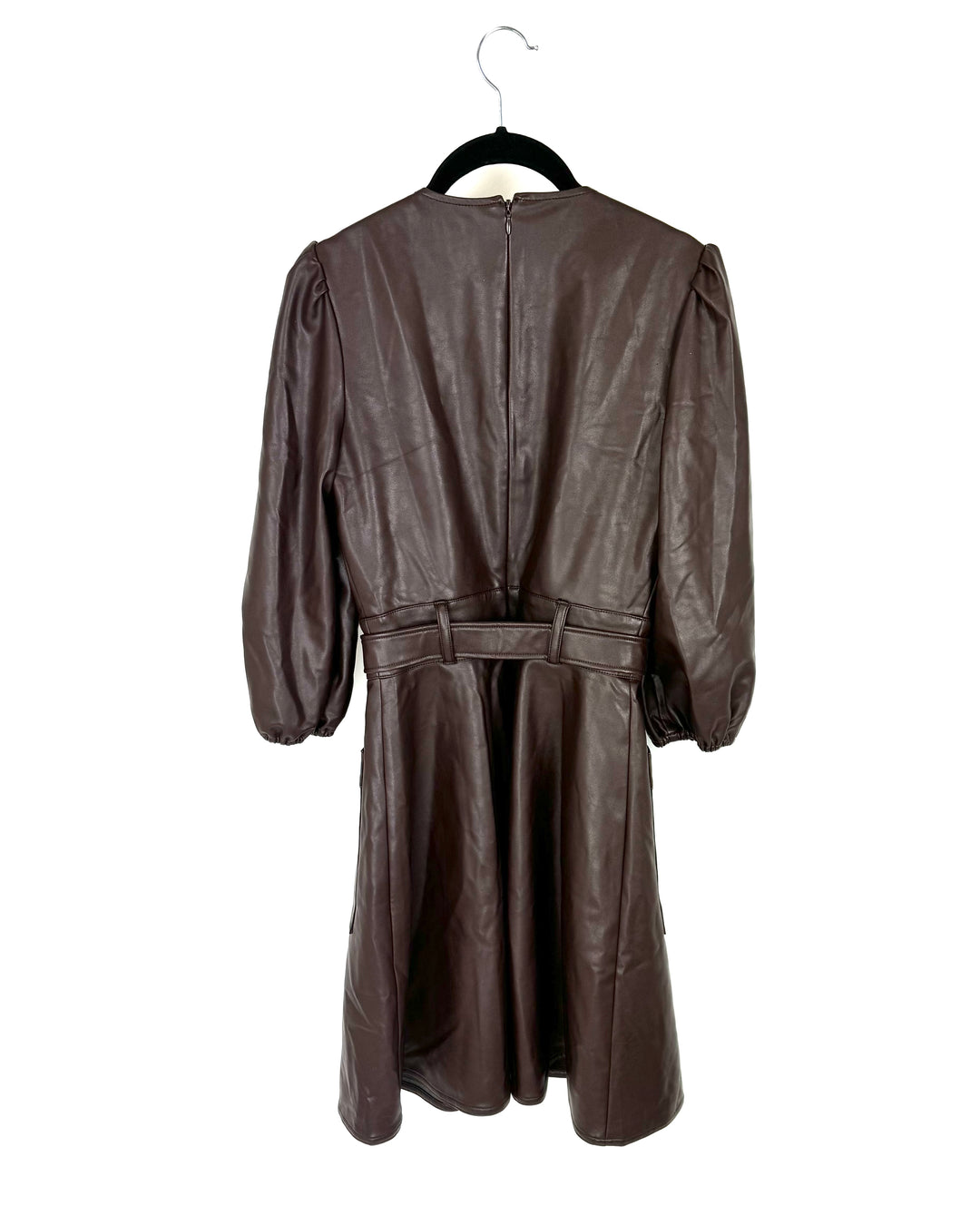 Dark Brown Leather Dress - Size 4