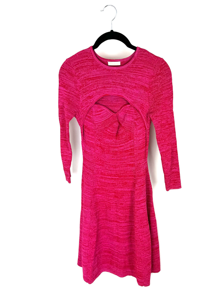 Hot Pink Red Knit Dress - Size 4