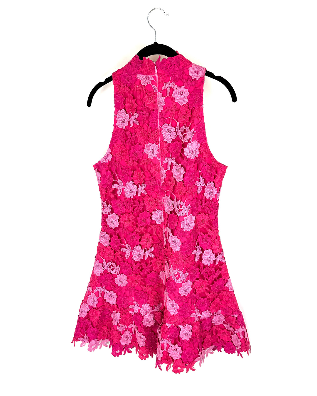 Hot Pink Floral Lace Dress - Size 2