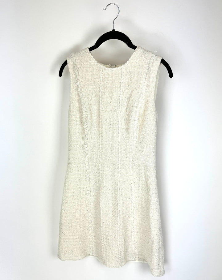 Ivory Tweed Sleeveless Dress - Size 4