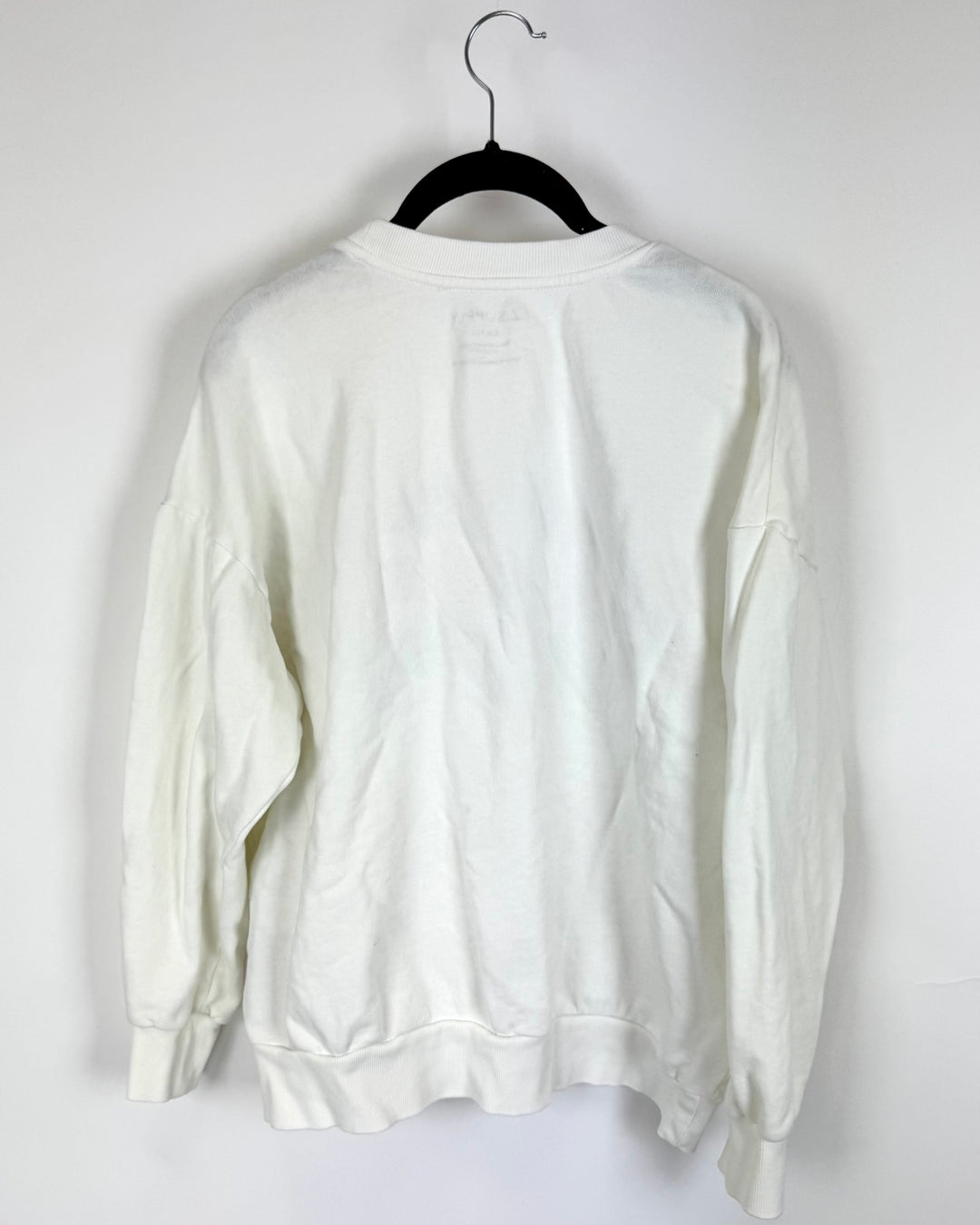 White "Merry" Graphic Crewneck Sweatshirt - Small