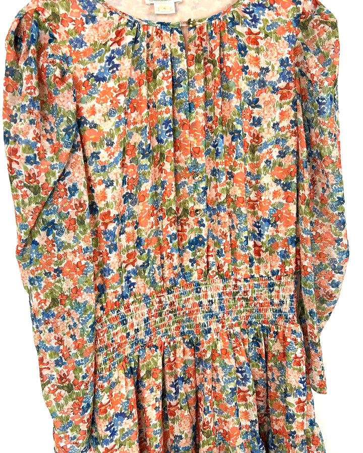 Bright Spring Floral Dress - Size 4