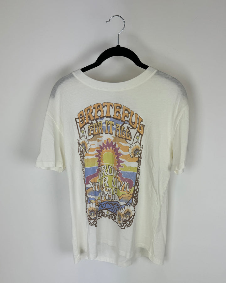 Cream "Grateful" T-Shirt - Size 2-4