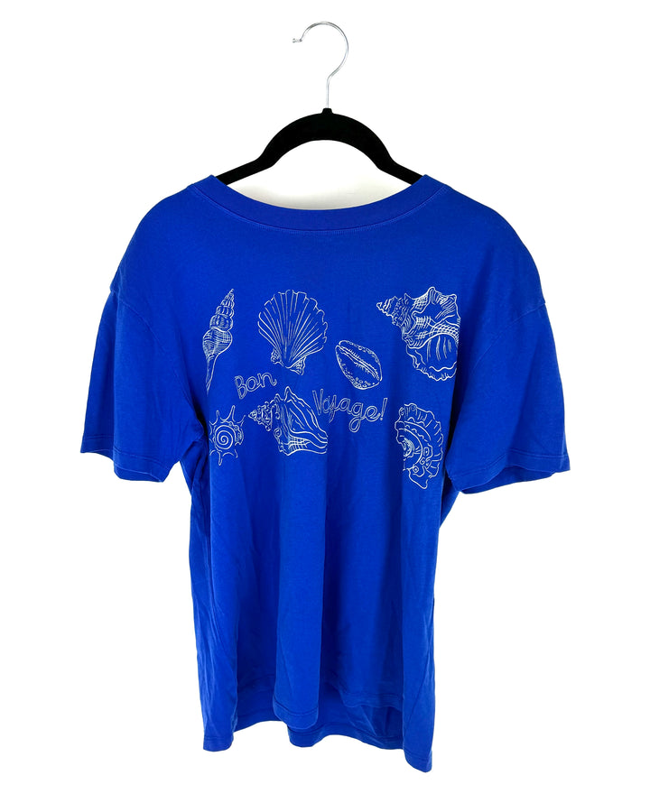 Bright Blue "Bon Voyage" T-Shirt - Size 2-4