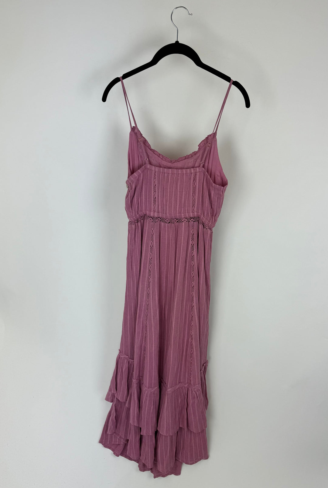 Dusty Pink Lace Maxi Dress - Size 0-2