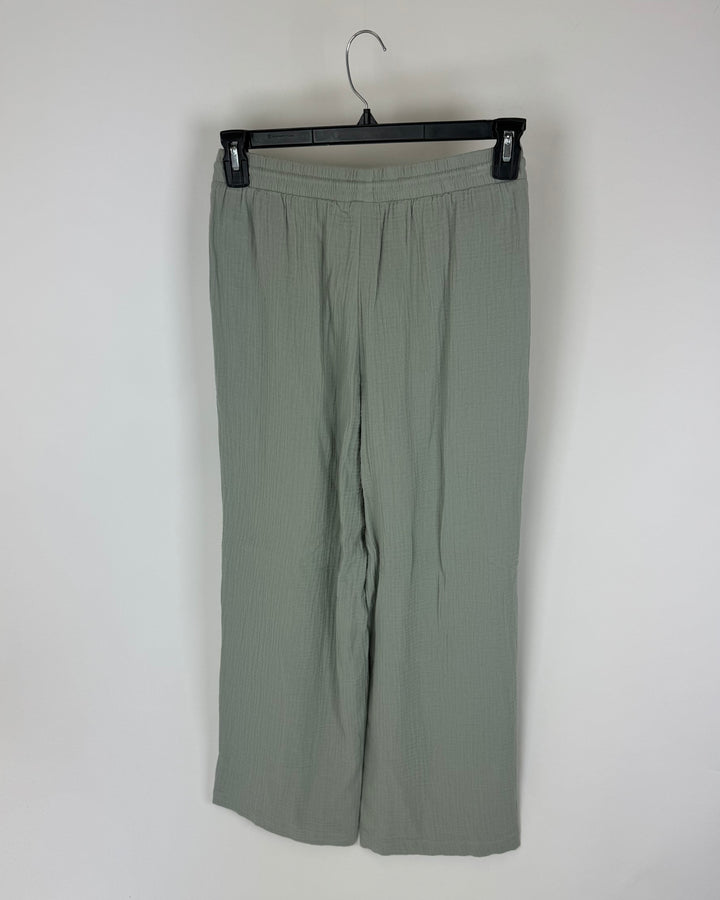 Sage Green Cropped Lounge Pants - Size 2-4