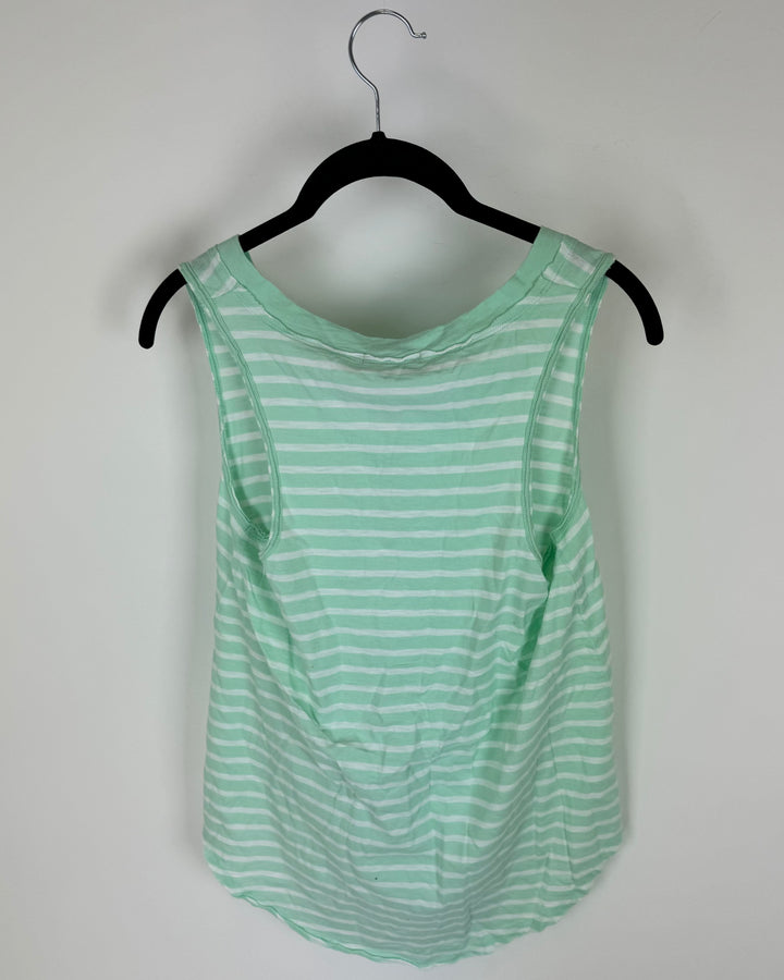 White And Mint Green Top - Size 2-4