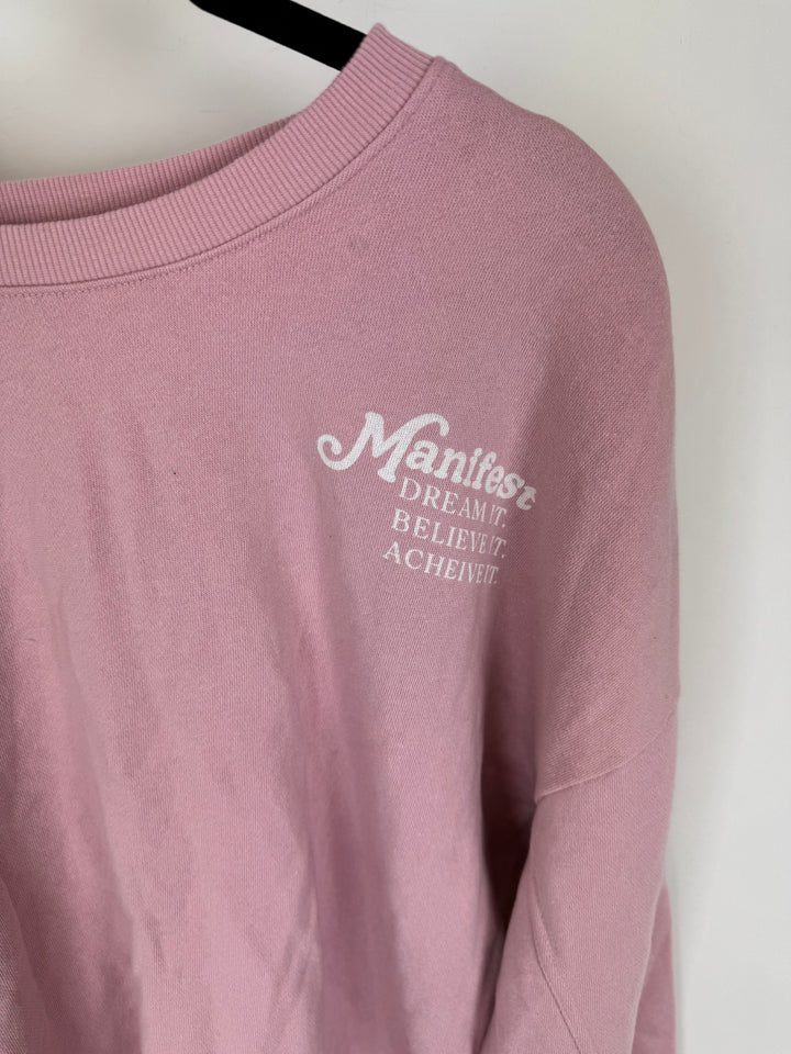 Light Pink MANIFEST Graphic Crewneck -  Size 2/4