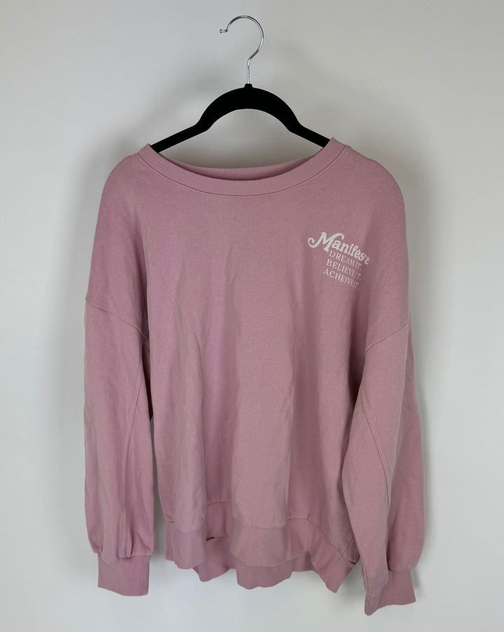 Light Pink MANIFEST Graphic Crewneck -  Size 2/4