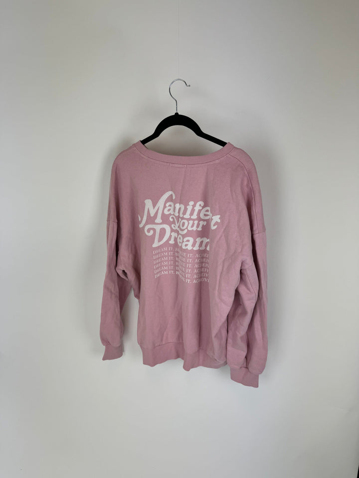 Light Pink MANIFEST Graphic Crewneck -  Size 2/4