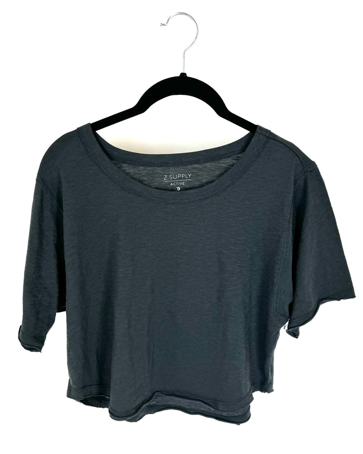 Dark Grey Cropped T-shirt - Size 2-4