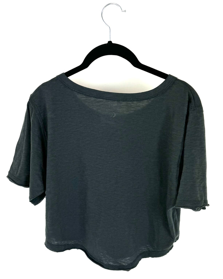 Dark Grey Cropped T-shirt - Size 2-4